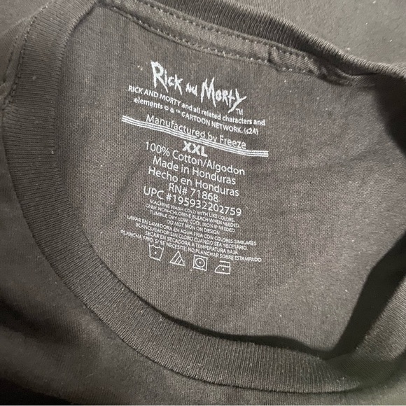 Cartoon Network Rick and Morty Black Unisex Graphic T-Shirt Colorful 100% Cotton - Picture 4 of 4